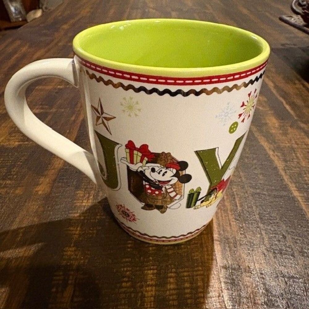 Disney Store Minnie Mouse/Pluto JOY Christmas Mug Coffee Cup